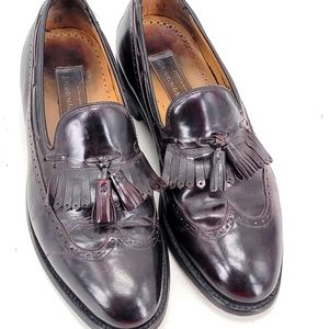 Johnston & Murphy Black Leather Slip On Tasseled Wingtip Loafers Mens US 8.5 D/B